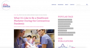Health care blog published on Aha Media