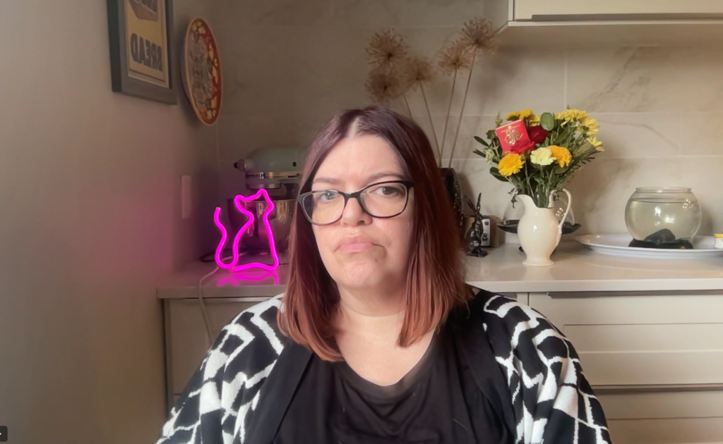 Jen Brass Jenkins with kitchen background